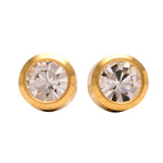 Load image into Gallery viewer, 3MM Cubic Zirconia Bezel 24K Pure Gold Plated Ear Piercing Stud