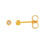 Load image into Gallery viewer, 3MM White Pearl Bezel 24K Pure Gold Plated Ear Piercing Stud