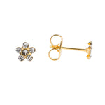 Load image into Gallery viewer, Daisy April Crystal 24K Pure Gold Plated (Self Piercer) Ear Stud