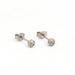 Load image into Gallery viewer, 3MM Cubic Zirconia Bezel Allergy-free Stainless Steel Ear Piercing Stud