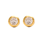 Load image into Gallery viewer, 3MM April Crystal Bezel 18K Gold Ear Piercing Stud