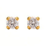 Load image into Gallery viewer, 4MM Cubic Zirconia 24K Pure Gold Plated (Self Piercer) Ear Stud