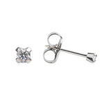 Load image into Gallery viewer, 4MM Cubic Zirconia Allergy-Free Stainless Steel (Self Piercer) Ear Stud