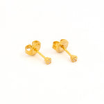 Load image into Gallery viewer, 2MM Cubic Zirconia 24K Pure Gold Plated (Self Piercer) Ear Stud