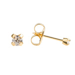 Load image into Gallery viewer, 2MM Cubic Zirconia 24K Pure Gold Plated (Self Piercer) Ear Stud