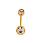 Load image into Gallery viewer, Body Jewellery Double Jewel Crystal Gold-Plated 14G 10MM Belly Stud
