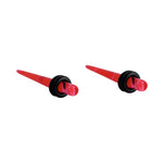 Load image into Gallery viewer, Body Jewellery Acrylic Taper Red 2-Pk Surgical Steel 6G Earring