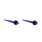 Load image into Gallery viewer, Body Jewellery Acrylic Taper Blue 2-Pk Surgical Steel 6G Earring