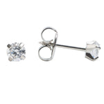 تحميل الصورة إلى عارض المعرض، قرط أذن للرجال من الفولاذ المقاوم للصدأ المقاوم للحساسية (مسامير فردية) مرصع بالزركونيا المكعبة مقاس 4 مم