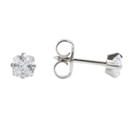 تحميل الصورة إلى عارض المعرض، قرط أذن للرجال من الفولاذ المقاوم للصدأ المقاوم للحساسية (مسامير فردية) مقاس 4×4 مم من الزركونيا المكعبة مقطوع بقص الأميرة