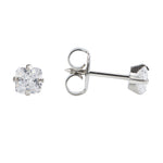 تحميل الصورة إلى عارض المعرض، قرط أذن للرجال من الفولاذ المقاوم للصدأ المقاوم للحساسية (مسامير فردية) مقاس 5 × 5 مم من الزركونيا المكعبة مقطوع بقص الأميرة