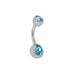 Load image into Gallery viewer, Aquamarine Banana Bars Professional Belly Piercing Kit