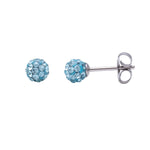 Load image into Gallery viewer, 4.5MM Fireball Aquamarine Allergy-free Stainless Steel Ear Studs