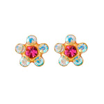 Load image into Gallery viewer, Daisy Ab/Oct Rose 24K Pure Gold Plated Ear Studs