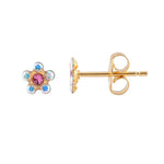 Load image into Gallery viewer, Daisy Ab/Oct Rose 24K Pure Gold Plated Ear Studs