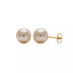 Load image into Gallery viewer, 10MM White Pearl 24K Pure Gold Plated Ear Studs