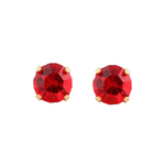 Load image into Gallery viewer, 5MM July Ruby 24K Pure Gold Plated Ear Studs