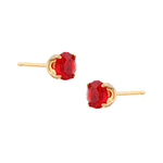 Load image into Gallery viewer, 5MM July Ruby 24K Pure Gold Plated Ear Studs