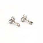 تحميل الصورة إلى عارض المعرض، 4MM Cubic Zirconia Allergy-Free Stainless steel Ear Stud