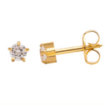 Load image into Gallery viewer, 4MM Cubic Zirconia 24K Pure Gold Plated Ear Studs