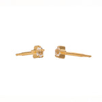 Load image into Gallery viewer, 4MM April Ð Crystal Birthstone 24K Pure Gold Plated Ear Studs