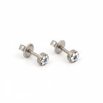 Load image into Gallery viewer, Daisy Apr Crystal September Sapphire Allergy-Free Stainless Steel Ear Stud