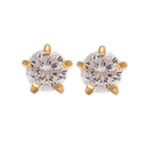 تحميل الصورة إلى عارض المعرض، 2MM Cubic Zirconia 24K Pure Gold Plated Ear Studs