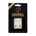 تحميل الصورة إلى عارض المعرض، أقراط أذن مطلية بالذهب الخالص عيار 24 قيراطًا مرصعة بأحجار الميلاد الكريستالية لشهر أبريل مقاس 3 مم