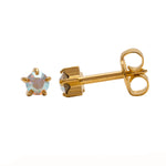 تحميل الصورة إلى عارض المعرض، أقراط أذن مطلية بالذهب الخالص عيار 24 قيراطًا مرصعة بكريستال قوس قزح مقاس 3 مم (نسخة طبق الأصل)