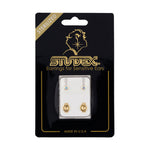 تحميل الصورة إلى عارض المعرض، أقراط أذن مطلية بالذهب الخالص عيار 24 قيراطًا مرصعة بكريستال قوس قزح مقاس 3 مم (نسخة طبق الأصل)