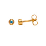 Load image into Gallery viewer, 3MM Rainbow Crystal Bezel 24K Pure Gold Plated Ear Studs