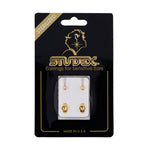 Load image into Gallery viewer, 3MM White Pearl Bezel 24K Pure Gold Plated Ear Studs