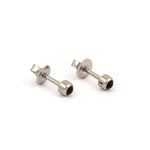 Load image into Gallery viewer, 3MM Black Onyx Bezel 24K Pure Gold Plated Ear Studs