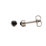 Load image into Gallery viewer, 3MM Black Onyx Bezel 24K Pure Gold Plated Ear Studs