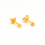 Load image into Gallery viewer, 3MM Triangle 24K Pure Gold Plated Ear Studs