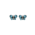 Load image into Gallery viewer, March Aquamarine Butterfly Shape Allergy-Free Stainless Steel Ear Studs