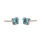 Load image into Gallery viewer, March Aquamarine Butterfly Shape Allergy-Free Stainless Steel Ear Studs