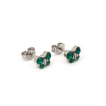 Load image into Gallery viewer, May Emerald Butterfly Shape Allergy-Free Stainless Steel Ear Studs