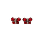 Load image into Gallery viewer, July Ruby Butterfly Shape Allergy-Free Stainless Steel Ear Studs