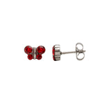 Load image into Gallery viewer, July Ruby Butterfly Shape Allergy-Free Stainless Steel Ear Studs