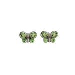 Load image into Gallery viewer, August Peridot Butterfly Shape Allergy-Free Stainless Steel Ear Studs
