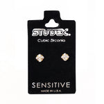 تحميل الصورة إلى عارض المعرض، أقراط أذن مطلية بالذهب الخالص عيار ٢٤ قيراطًا، بتصميم أميري، مرصعة بزركونيا مكعبة، مقاس ٤×٤ مم | مثالية للارتداء اليومي