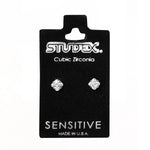 تحميل الصورة إلى عارض المعرض، أقراط أذن من الفولاذ المقاوم للصدأ المقاوم للحساسية، مقاس 4 مم، مرصعة بزركونيا مكعب، مقطوعة على شكل أميرة