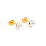 Load image into Gallery viewer, 6*6MM Austrian Crystal Heart Shape 24K Pure Gold Plated Ear Studs