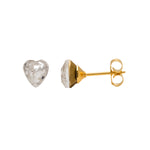 Load image into Gallery viewer, 6*6MM Austrian Crystal Heart Shape 24K Pure Gold Plated Ear Studs