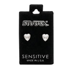 Load image into Gallery viewer, 6*6MM Heart Shape Crystal Allergy-Free Stainless Steel Ear Studs