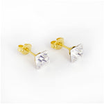 Load image into Gallery viewer, 6X6MM Austrian Crystal Square 24K Pure Gold Plated Ear Studs