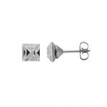 Load image into Gallery viewer, 6MM Crystal Square Allergy-Free Stainless Steel Ear Studs