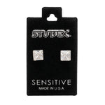 Load image into Gallery viewer, 6MM Crystal Square Allergy-Free Stainless Steel Ear Studs