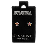 Load image into Gallery viewer, Daisy Ab Crystal October Rose 24K Pure Gold Plated Ear Studs